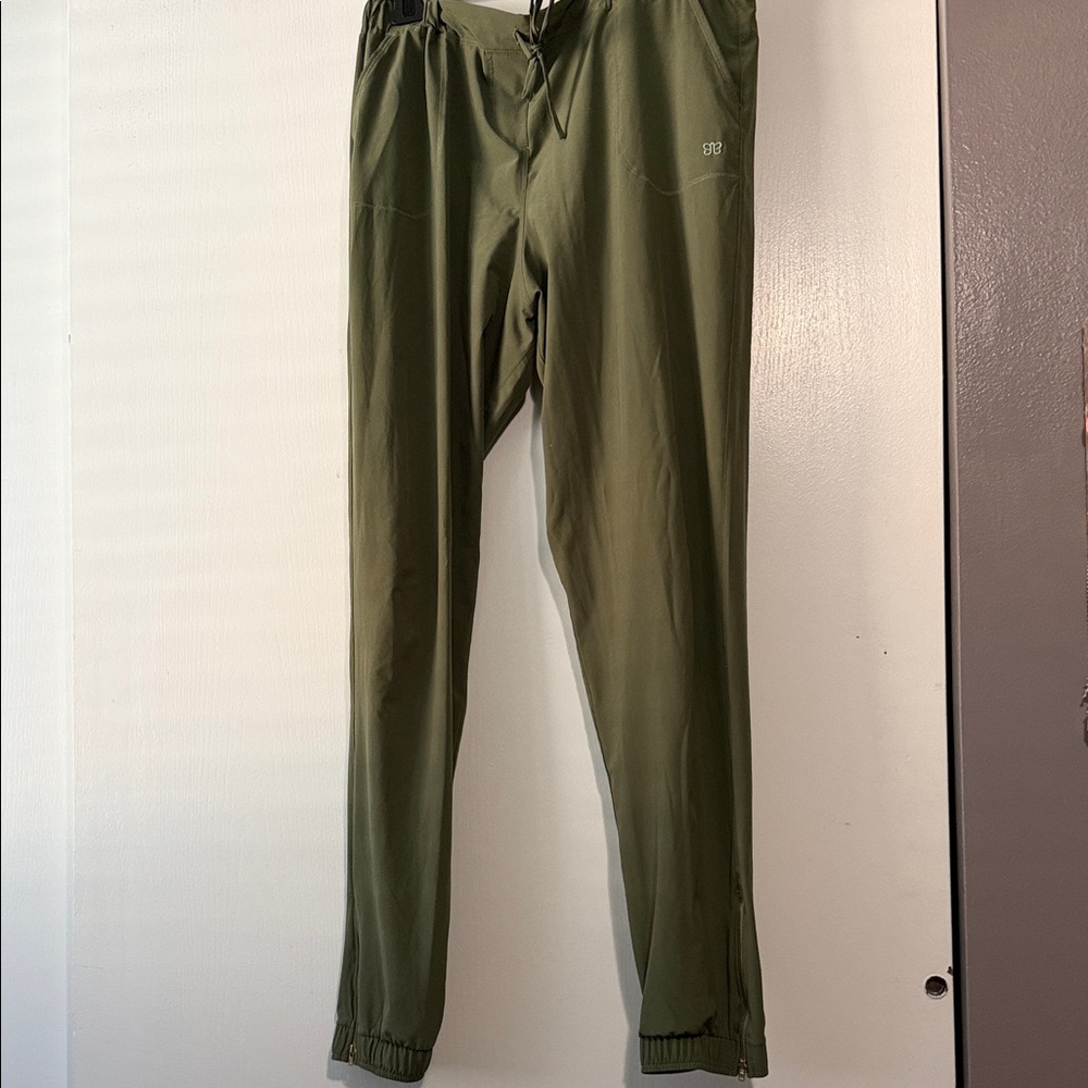 Men's Olive Joggers with Elastic Cuffs